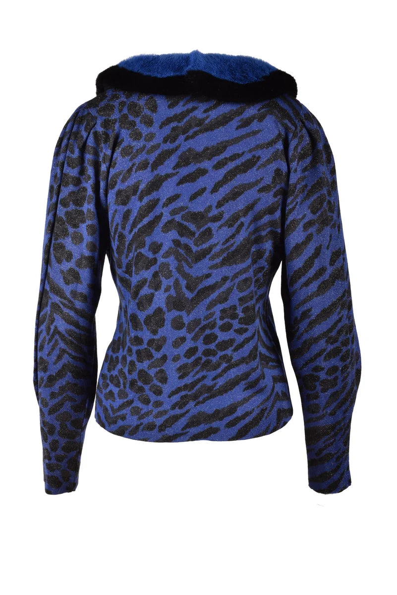 Blumarine Cardigan Viscosa/Poliestere - Nero/Blu
