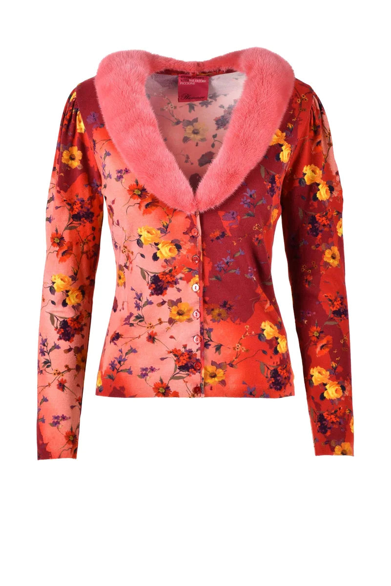 Salvatore Piccione Blumarine Cardigan Viscosa Poliestere - Rosso