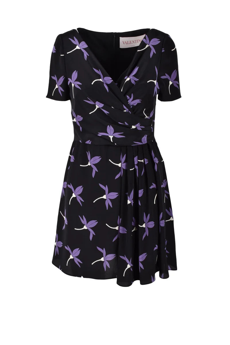 Valentino Abito Corto in Voile - Multicolore