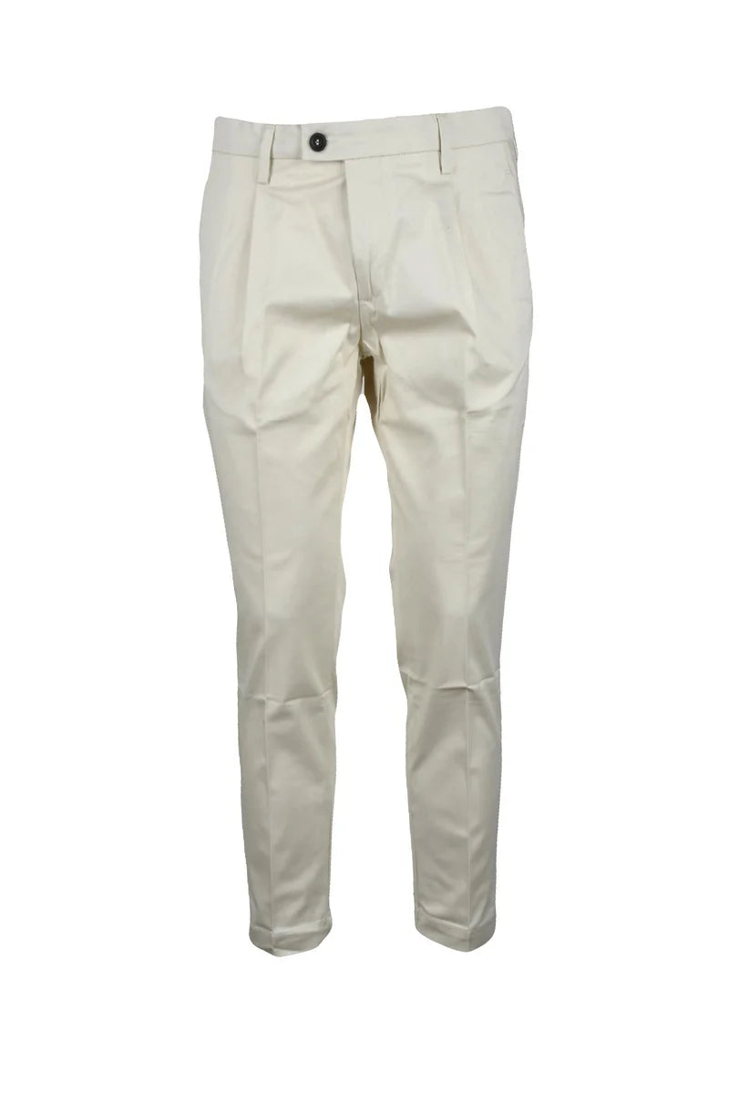 Bro Ship Pantaloni Bianchi Cotone Stretch