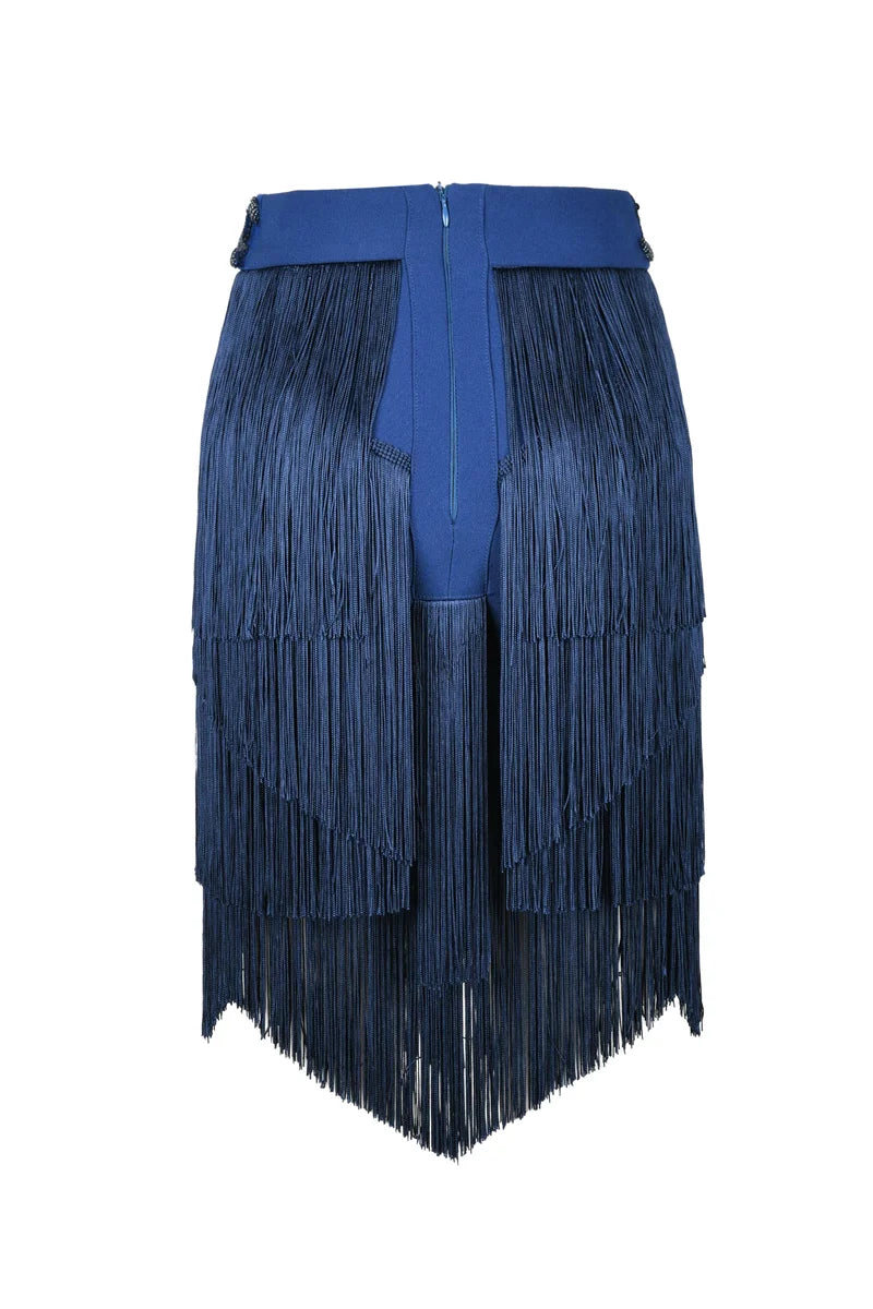 Elisabetta Franchi Gonna Frange - Blu