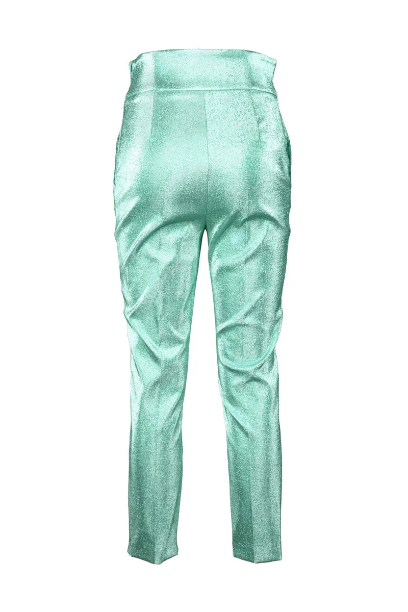 Elisabetta Franchi Pantaloni Metallizzati - Verde Acqua