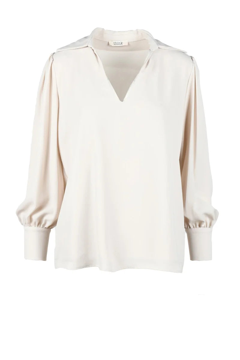 Think Blusa Poliestere - Beige
