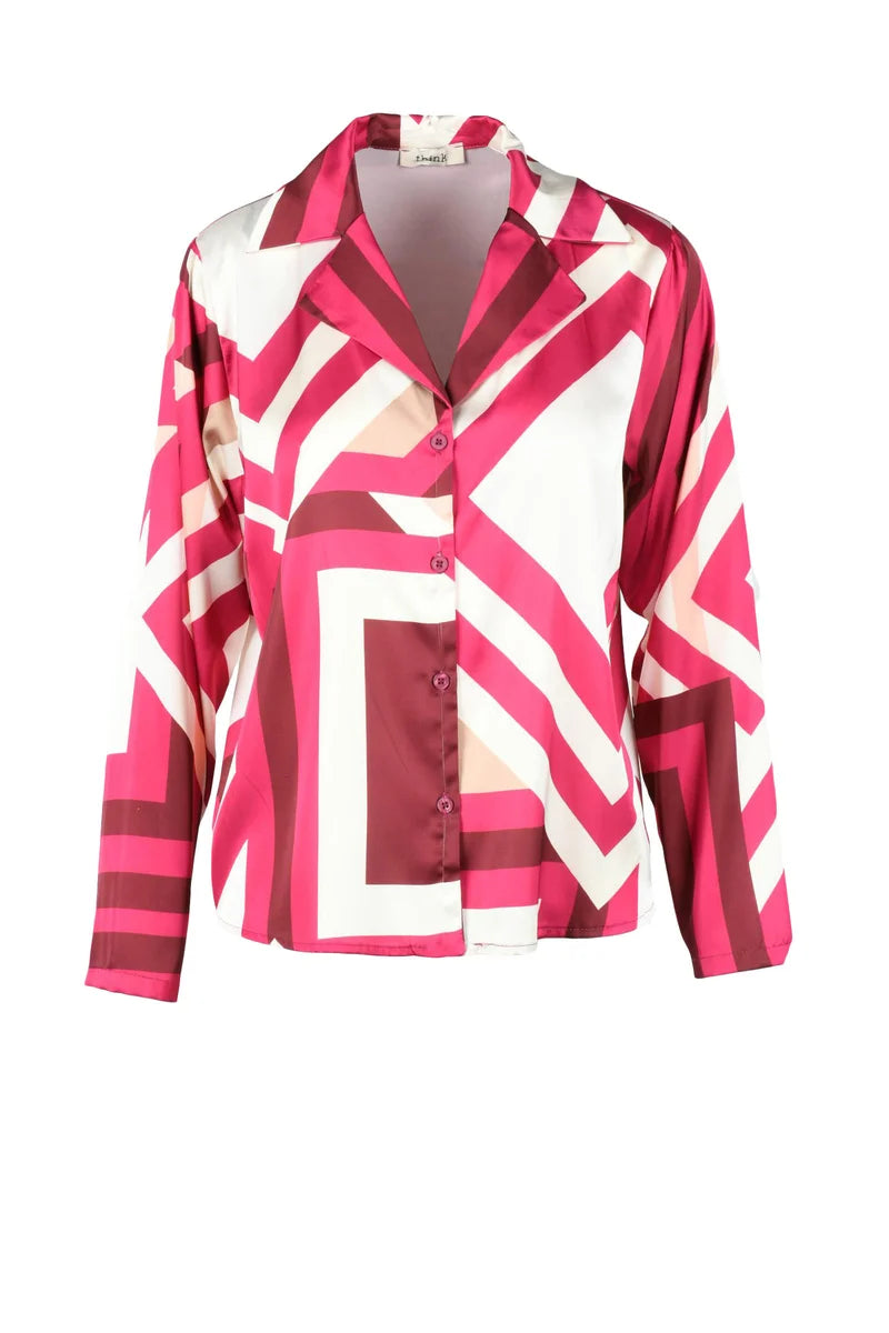 Think Camicia Poliestere - Fucsia