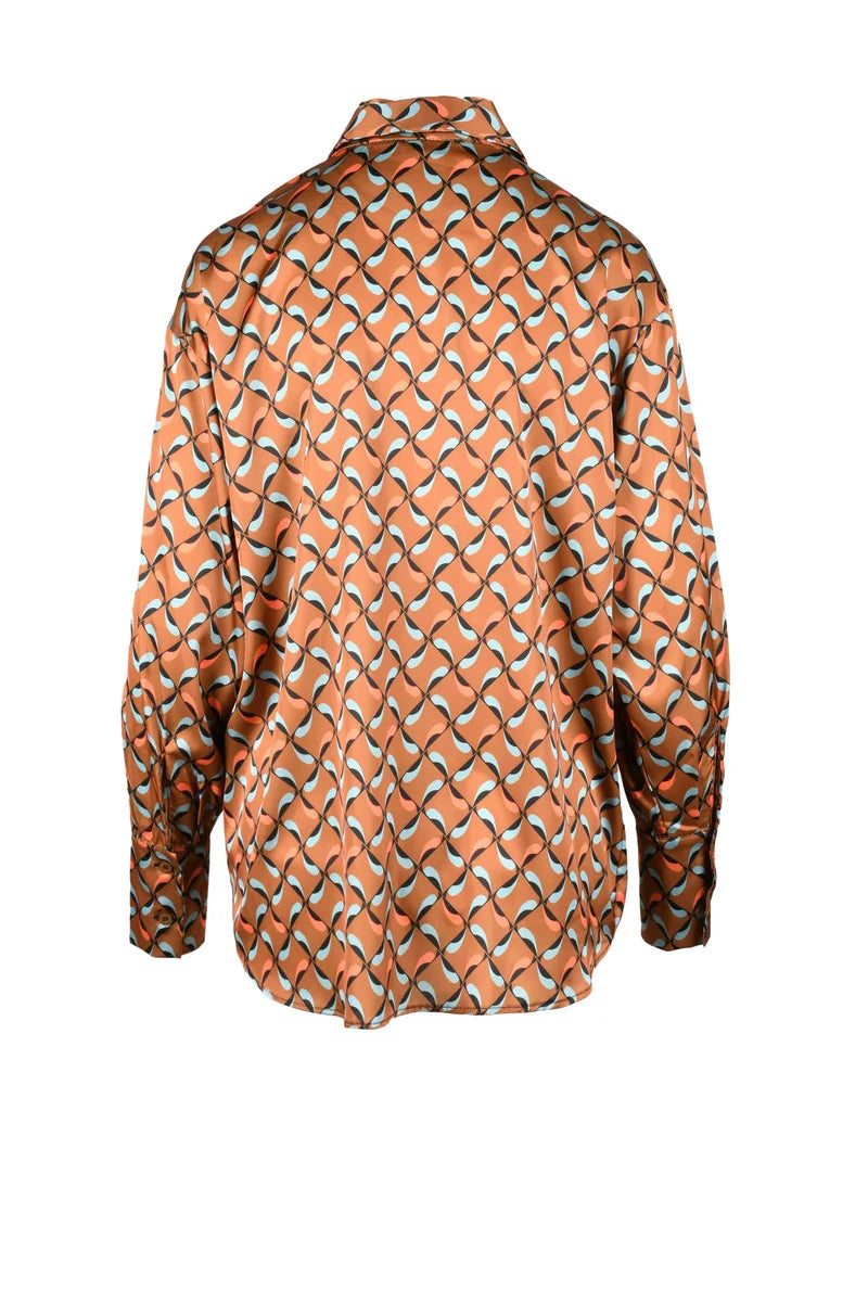 Think Camicia Poliestere - Marrone