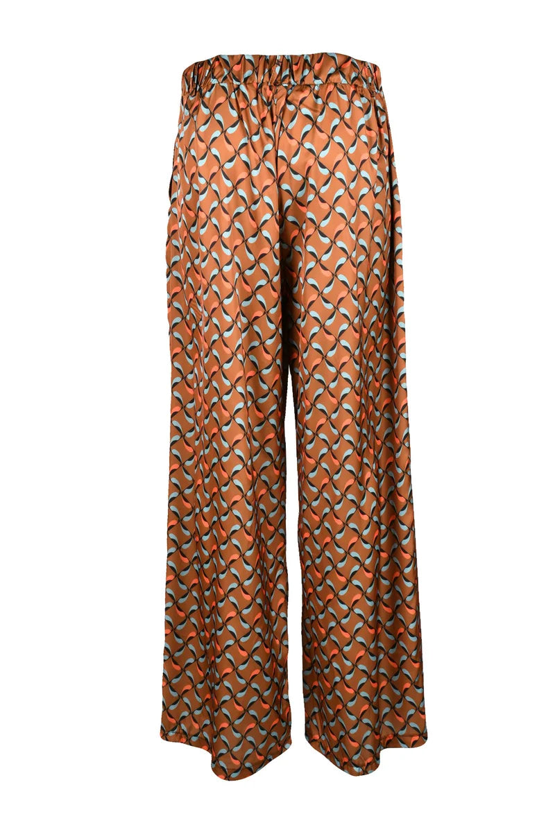 Think Polyester Trousers - Brown