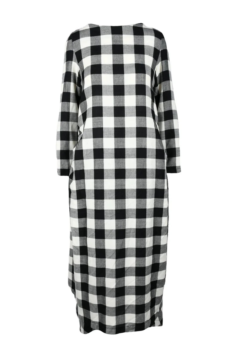 Ricorrrobe Abito Lungo Lana con Lacci - Bianco/Nero