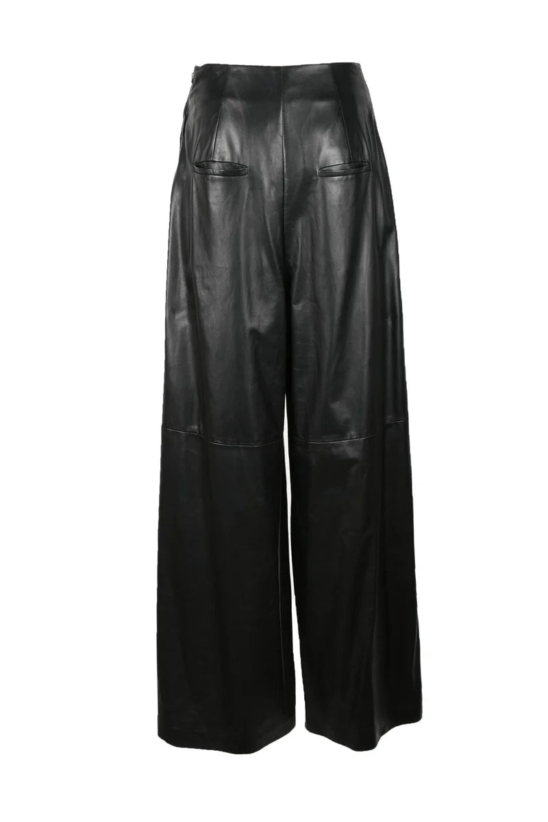 Rochas Pantalone Pelle - Nero