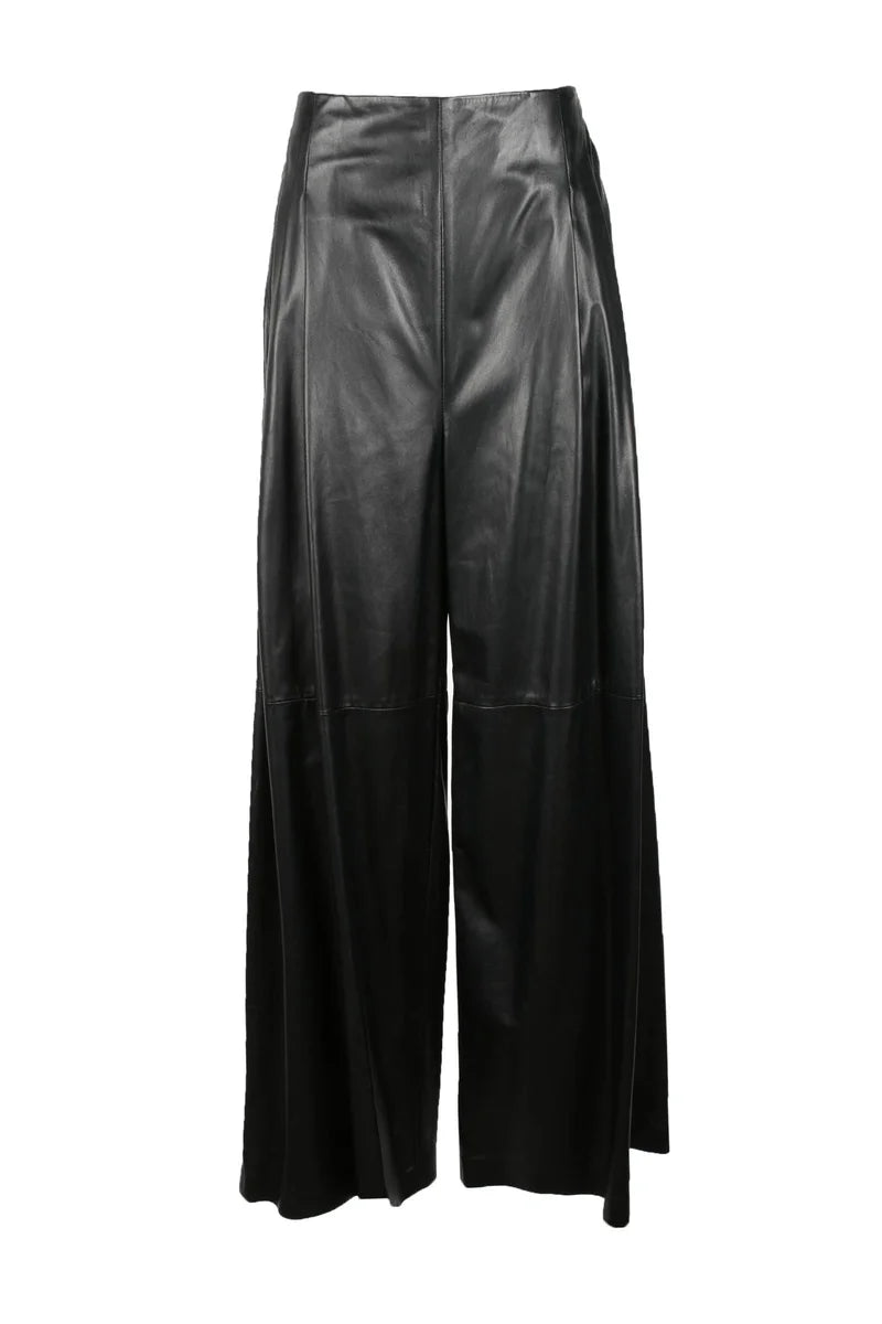 Rochas Pantalone Pelle - Nero