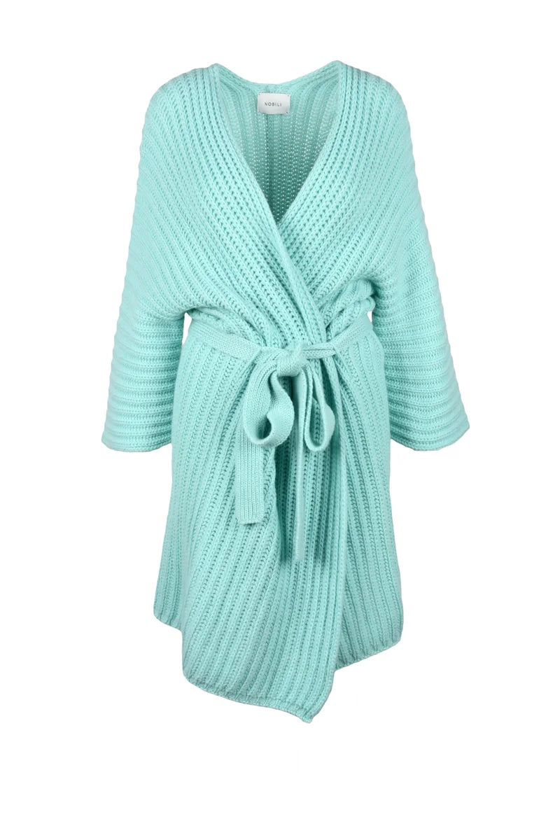 Nobili Cardigan Cashmere Verde Acqua