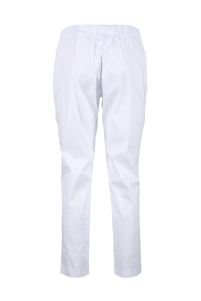 Carla G Pantalone Cotone Poliammide Stretch - Bianco