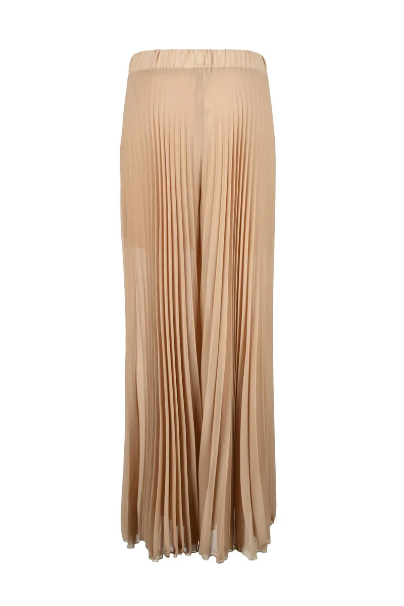 Double C Pantalone Plissettato Poliestere - Beige