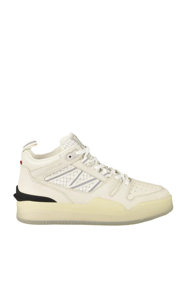 Moncler Sneaker Mid Pelle Fibre - Bianco