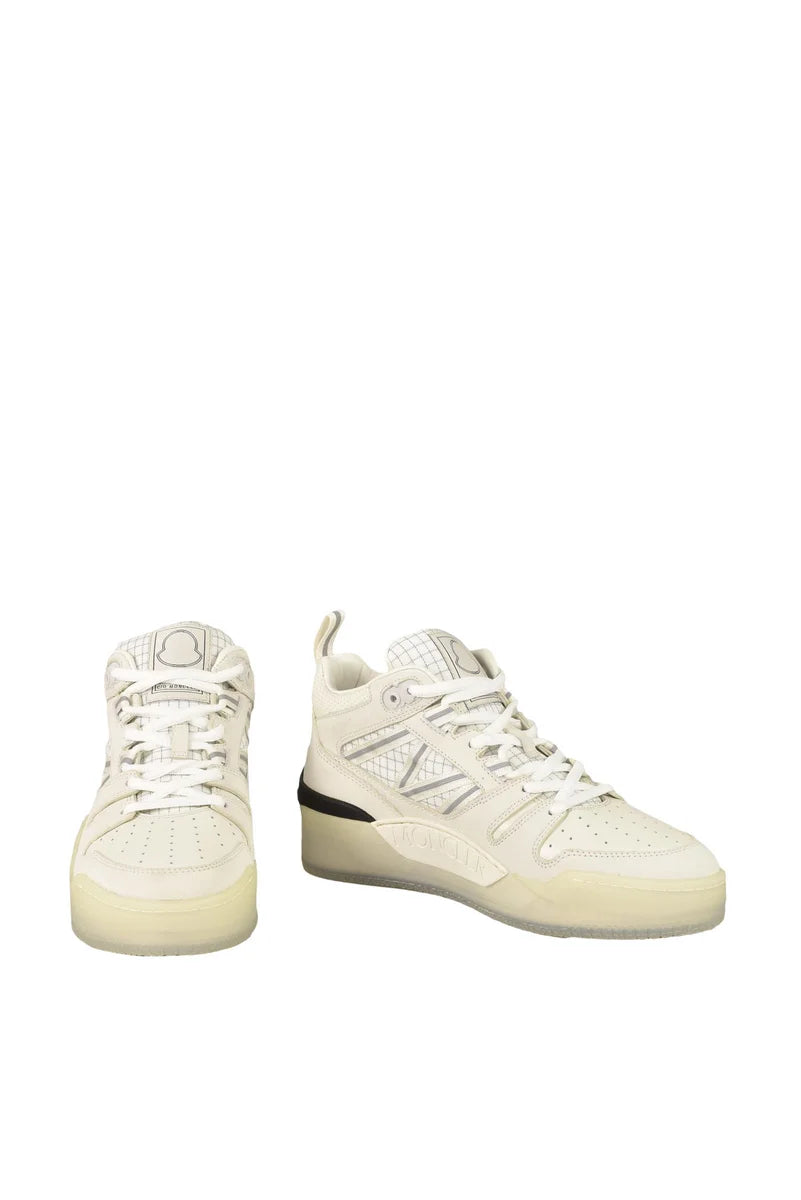 Moncler Sneaker Mid Pelle Fibre - Bianco