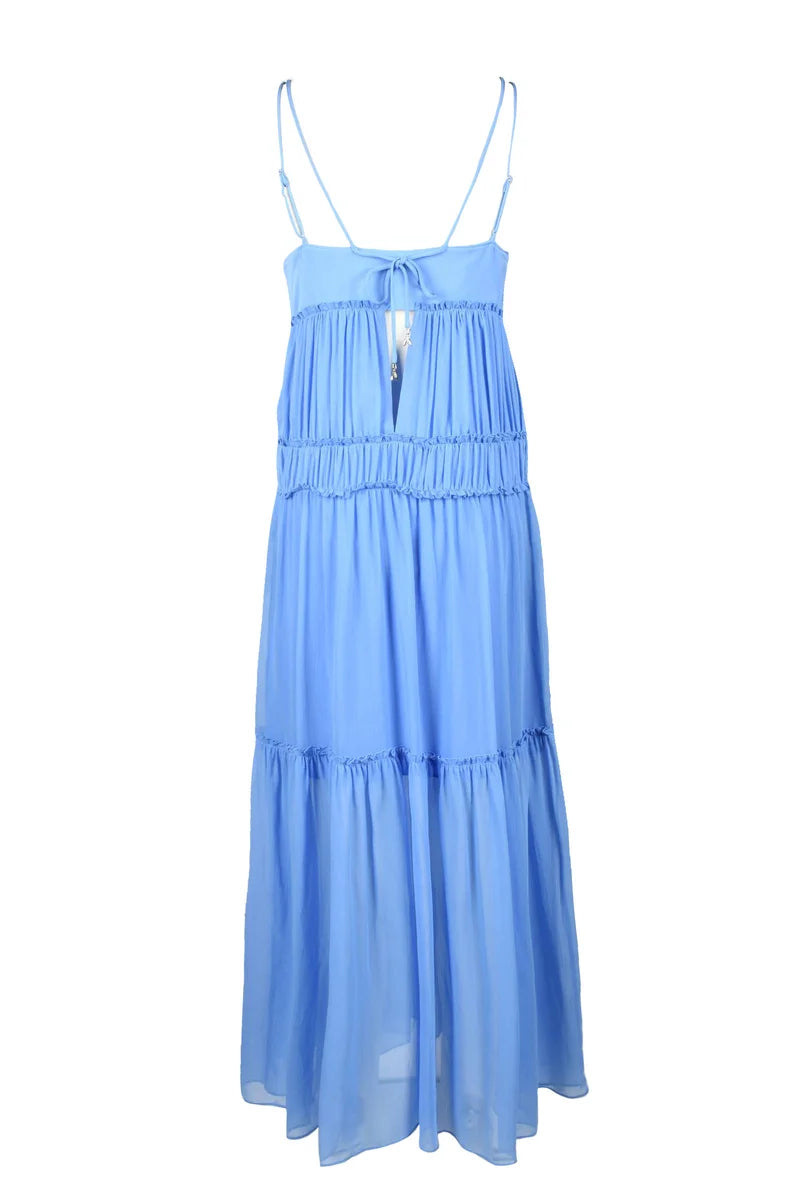 Patrizia Pepe Abito Lungo Voile - Blu