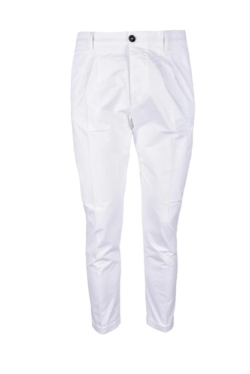 True Nyc® Pantaloni Cotone Stretch - Bianco