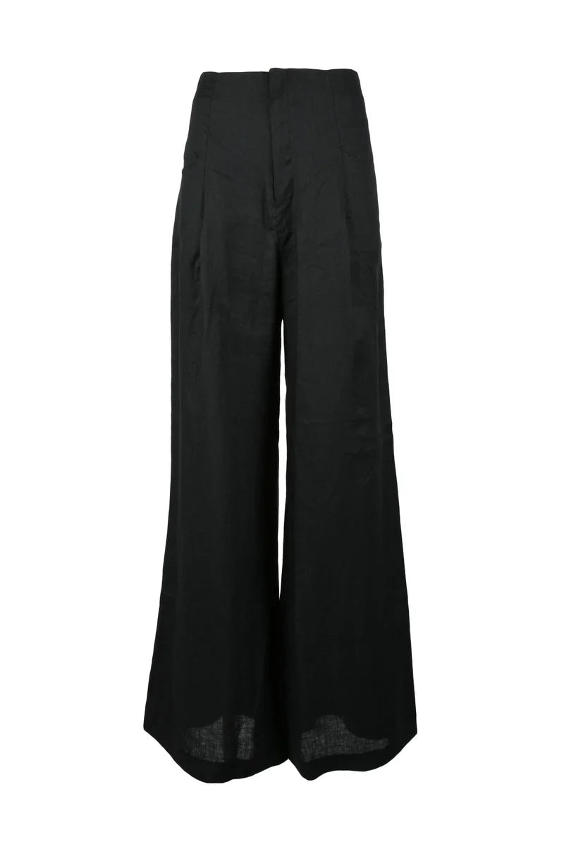 Nineminutes Pantaloni Lino - Nero