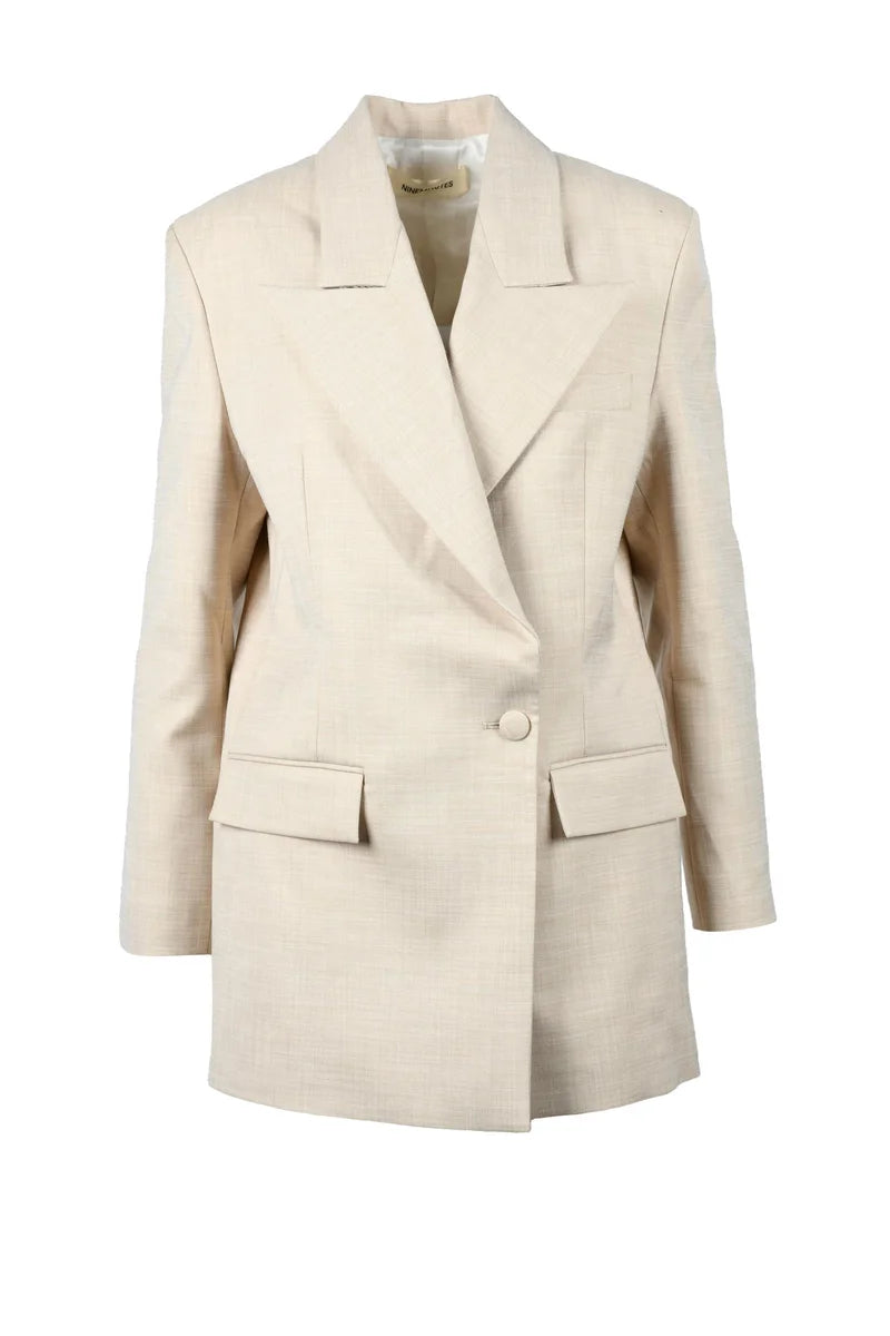 Nineminutes Giacca Poliestere Viscosa Elastan - Beige