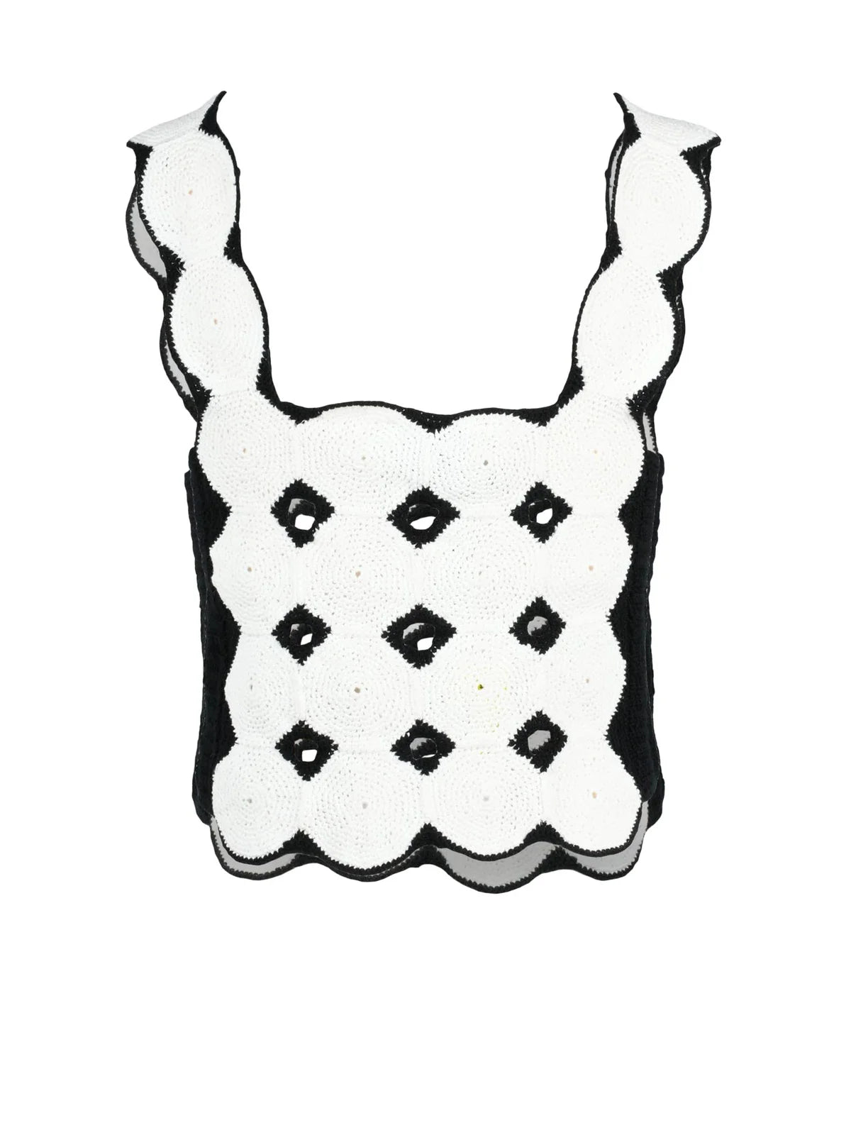 Alpha Studio Top Uncinetto - Bianco/Nero