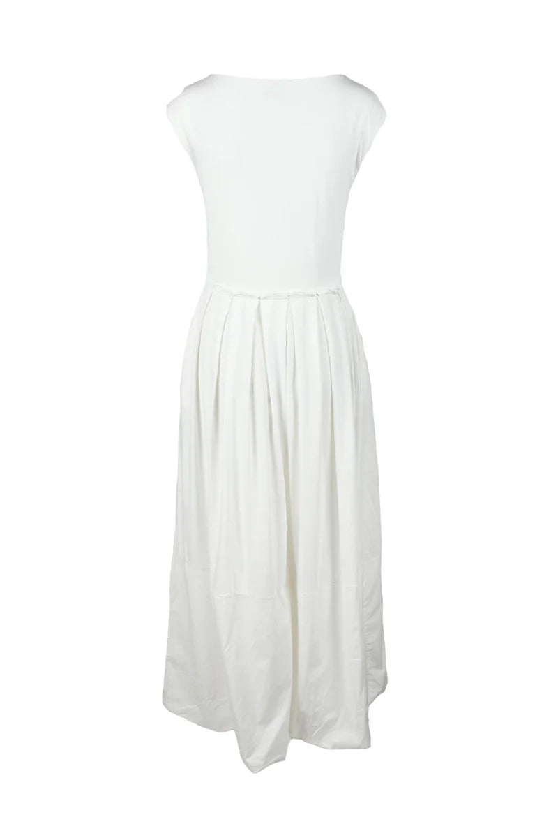 Alpha Studio Abito Lungo Cotone ed Elastan - Bianco