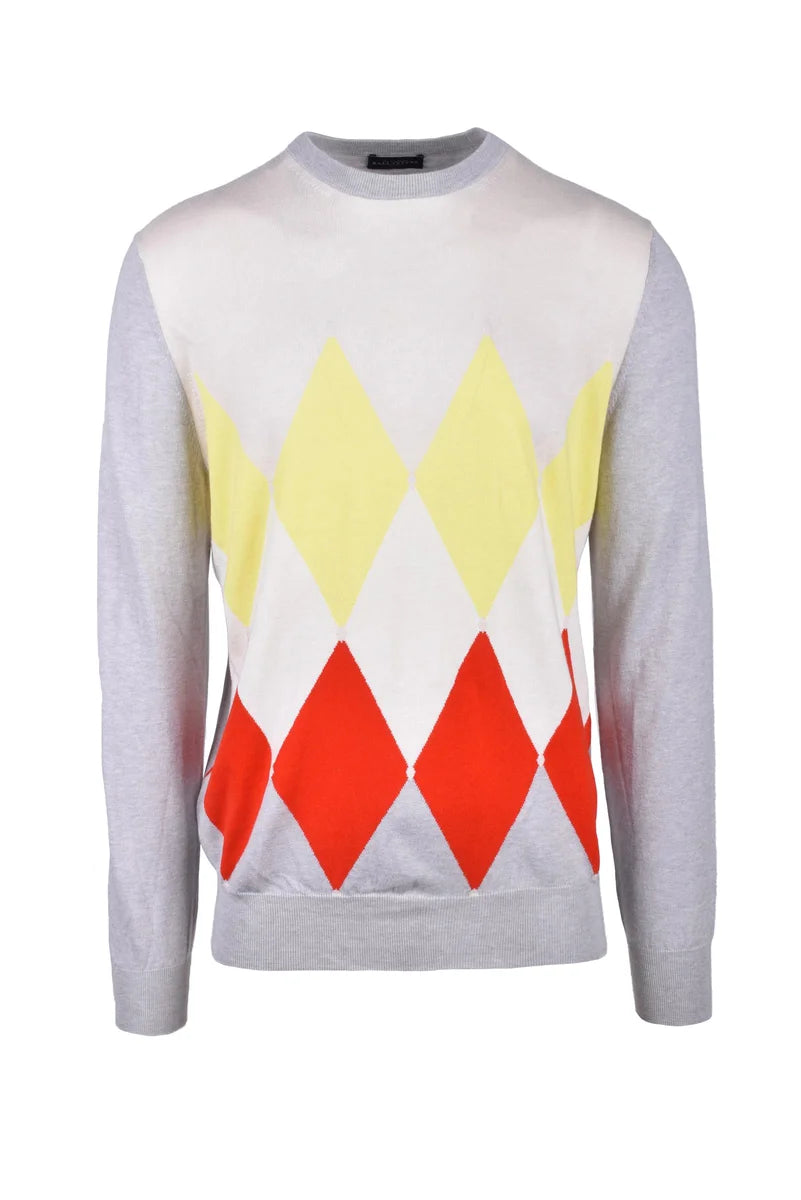 Ballantyne Cotton and Cashmere Jumper - Beige/Yellow
