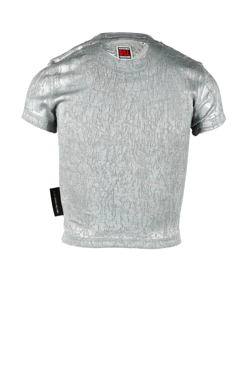 Diesel T-shirt Cotone ed Elastan - Grigio