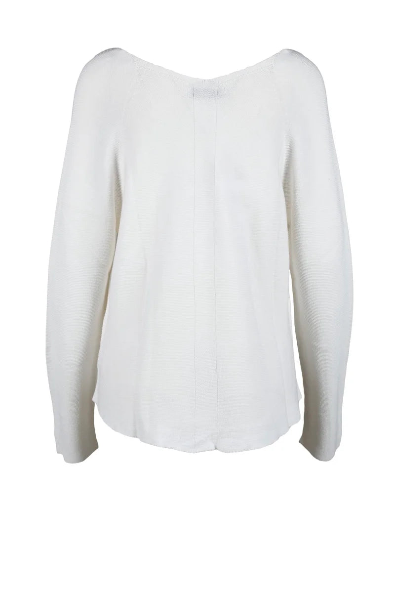 Blu Bianco Maglia Cotone - Bianco