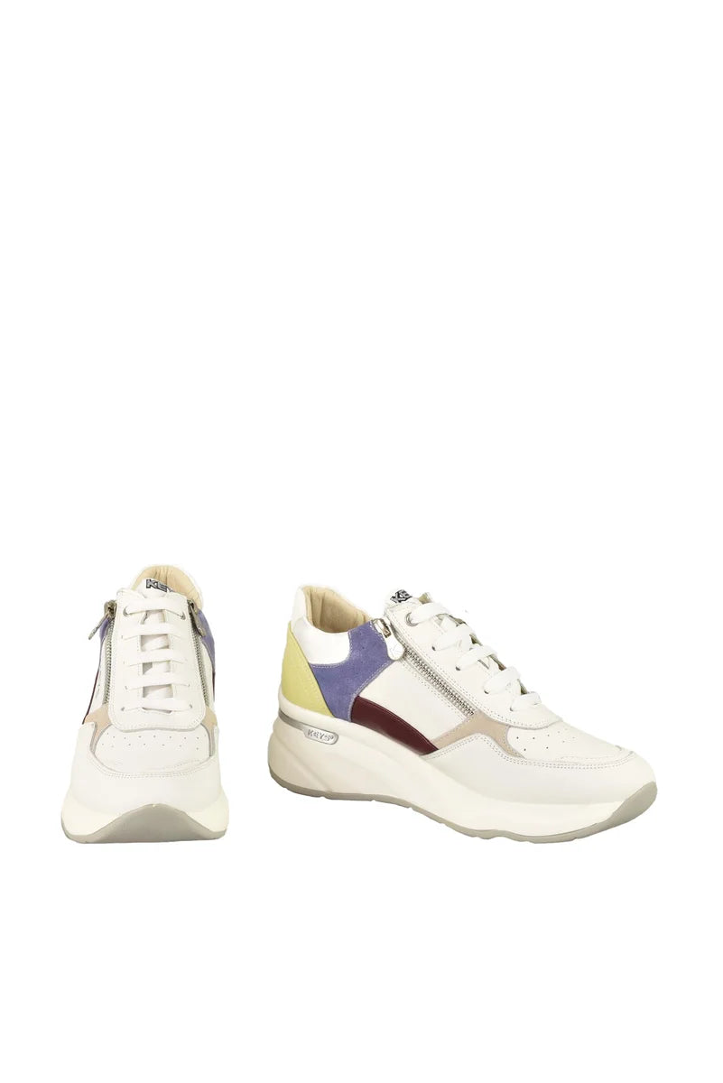 Keys Sneakers Pelle Gomma - Bianco/Verde