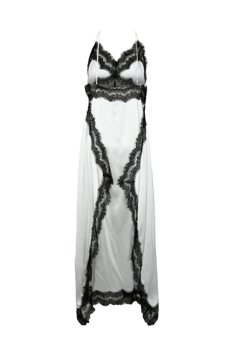 MSGM Long Slip Dress - Beige/Yellow