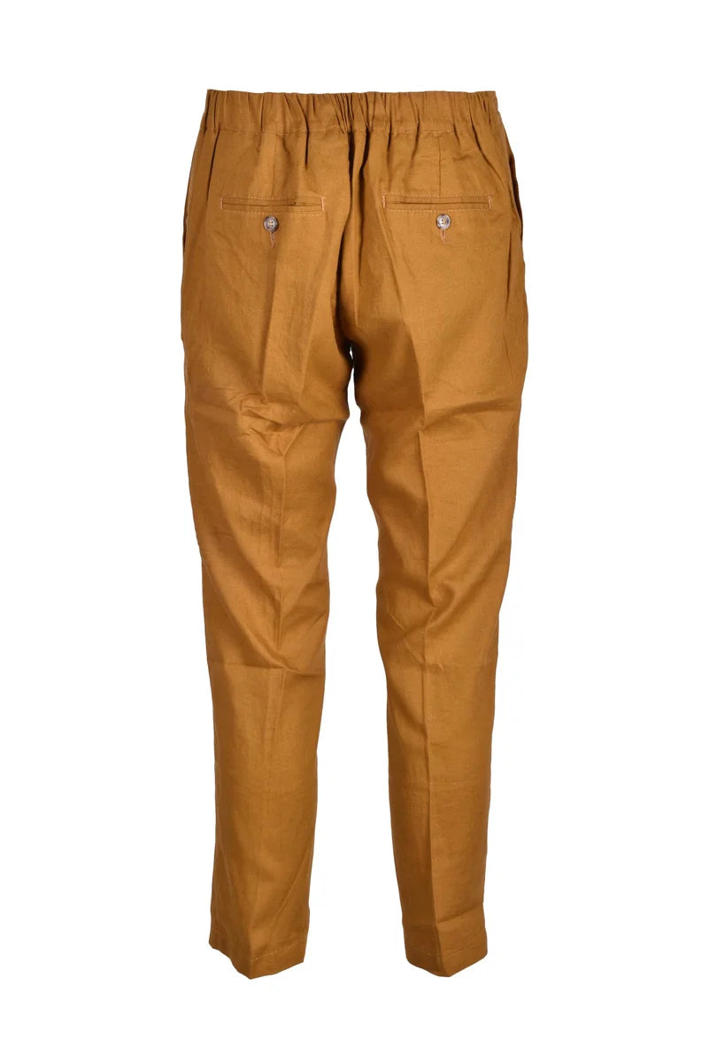 Qb24 Pantalone Giallo Lino/Viscosa