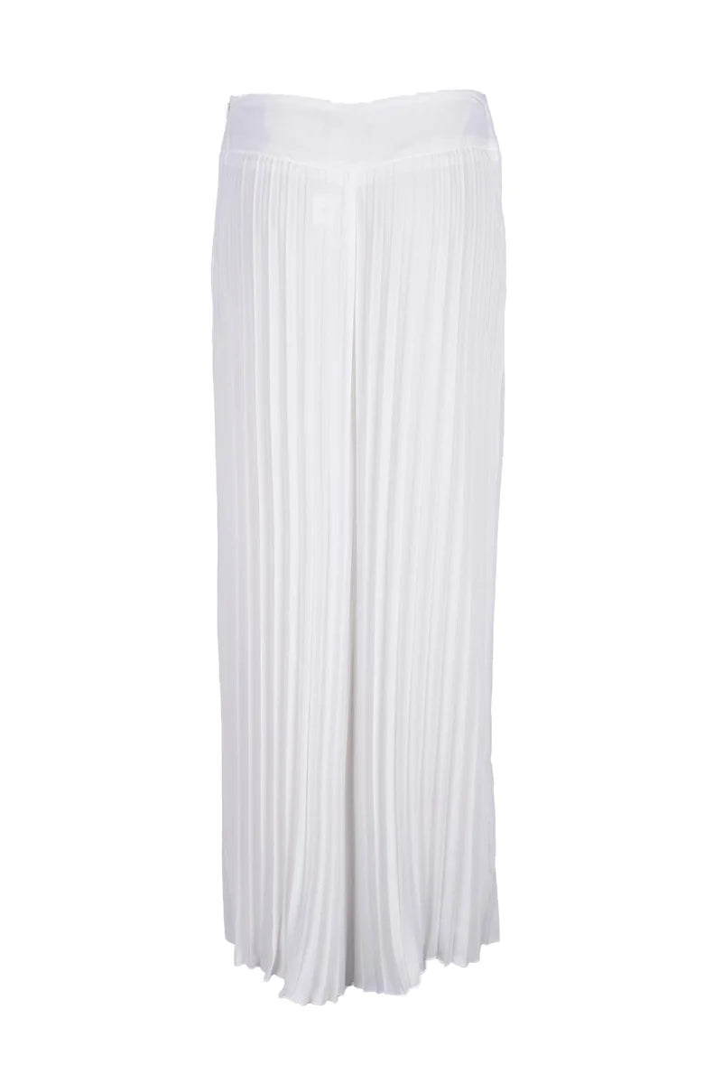 Carla Ruiz Pantaloni Plissettati Bianco
