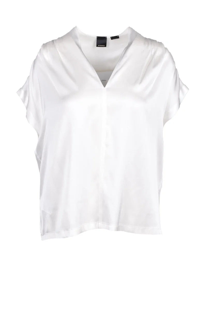 Pinko Blusa Seta Elastan Bianco