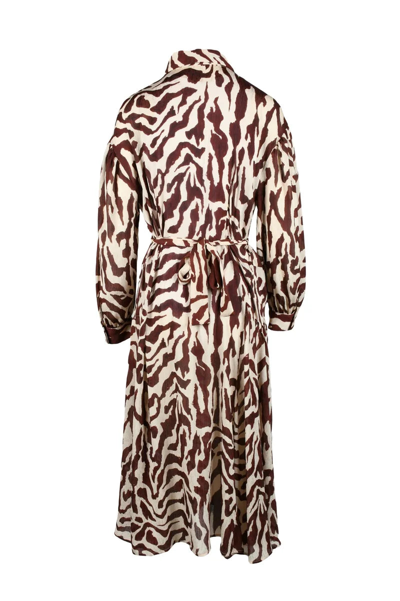 Simona Corsellini Abito Chemisier - Marrone/Beige