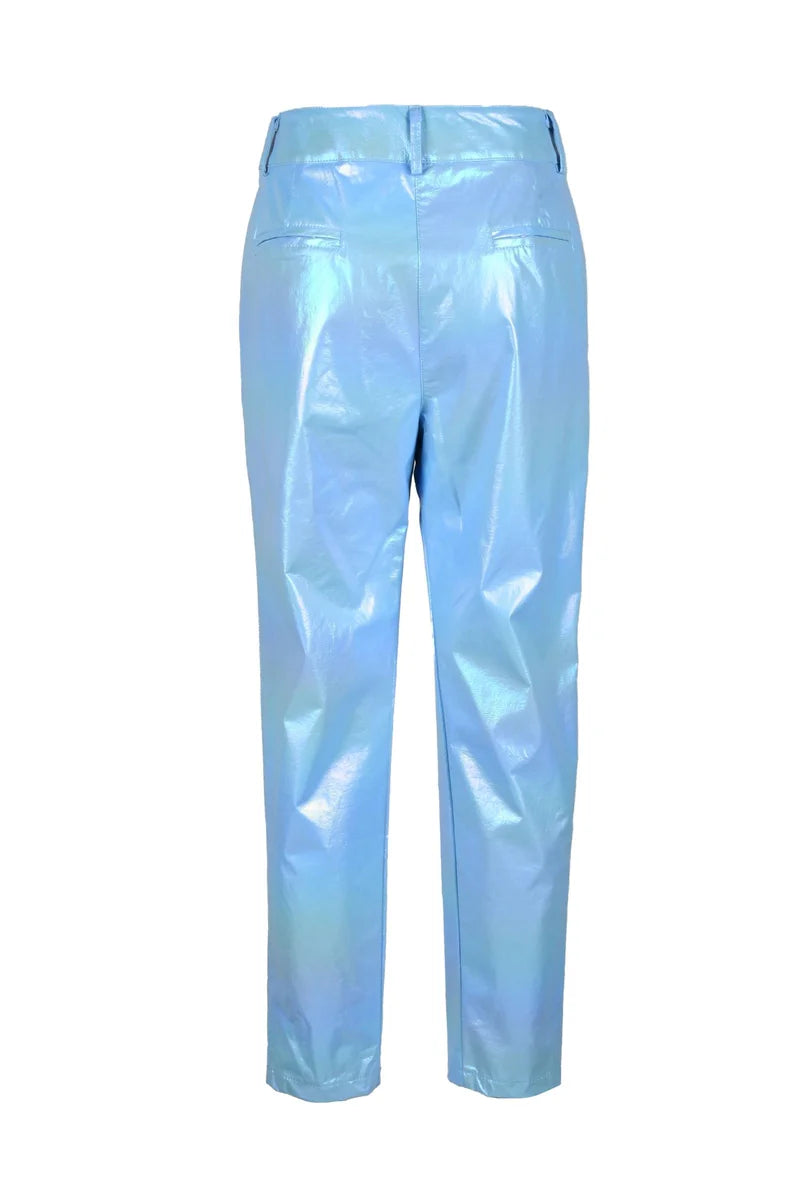 Aniye By Pantalone Ecopelle - Celeste