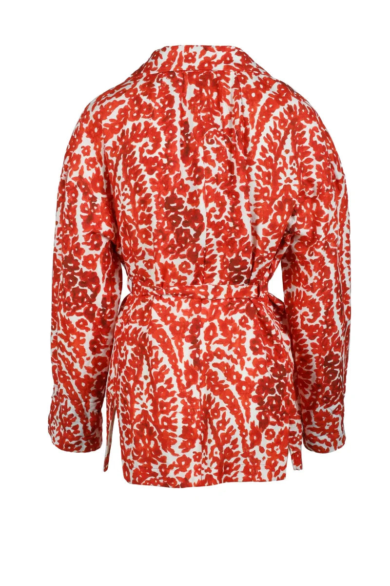 Motel Giacca Lino/Cotone Bianco/Rosso
