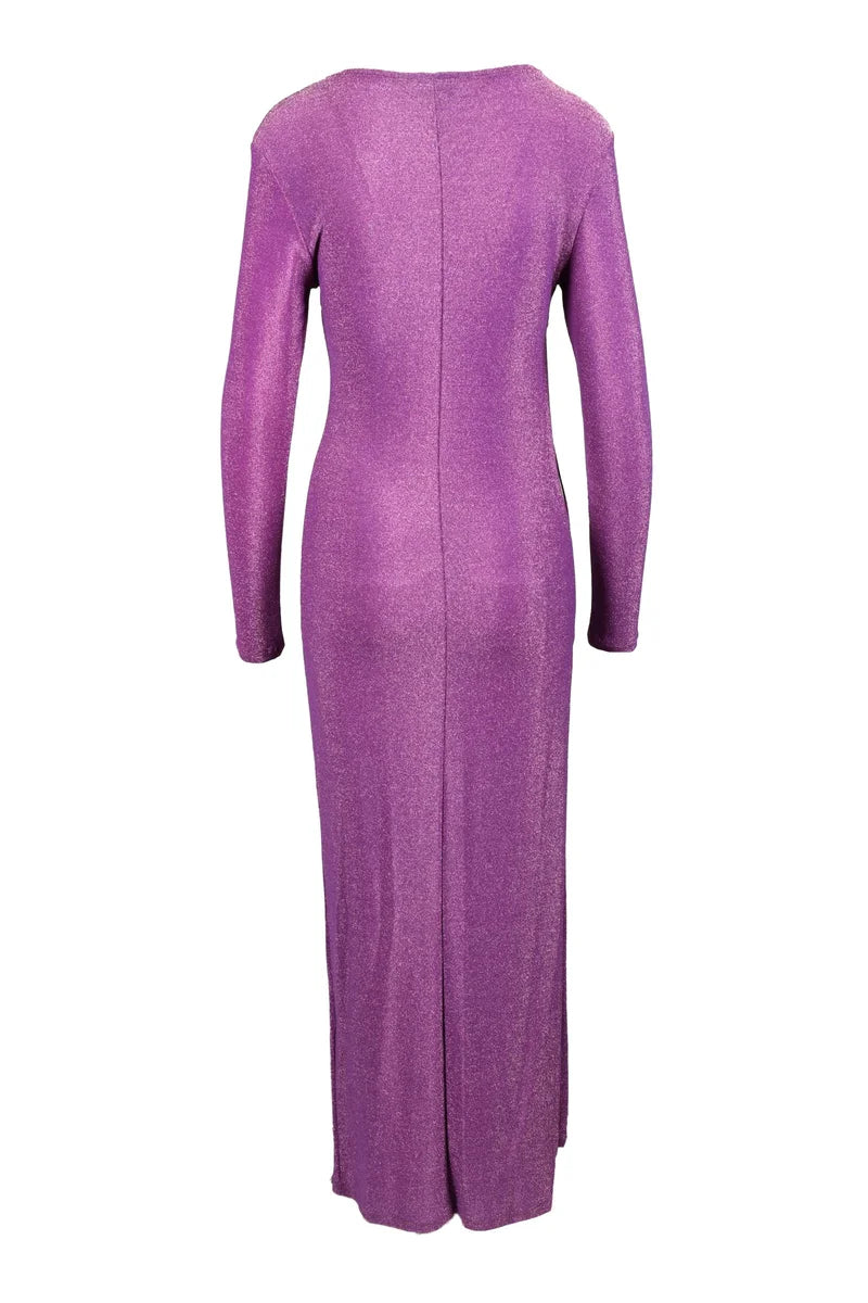 Simona.a Abito Lungo Lurex - Viola