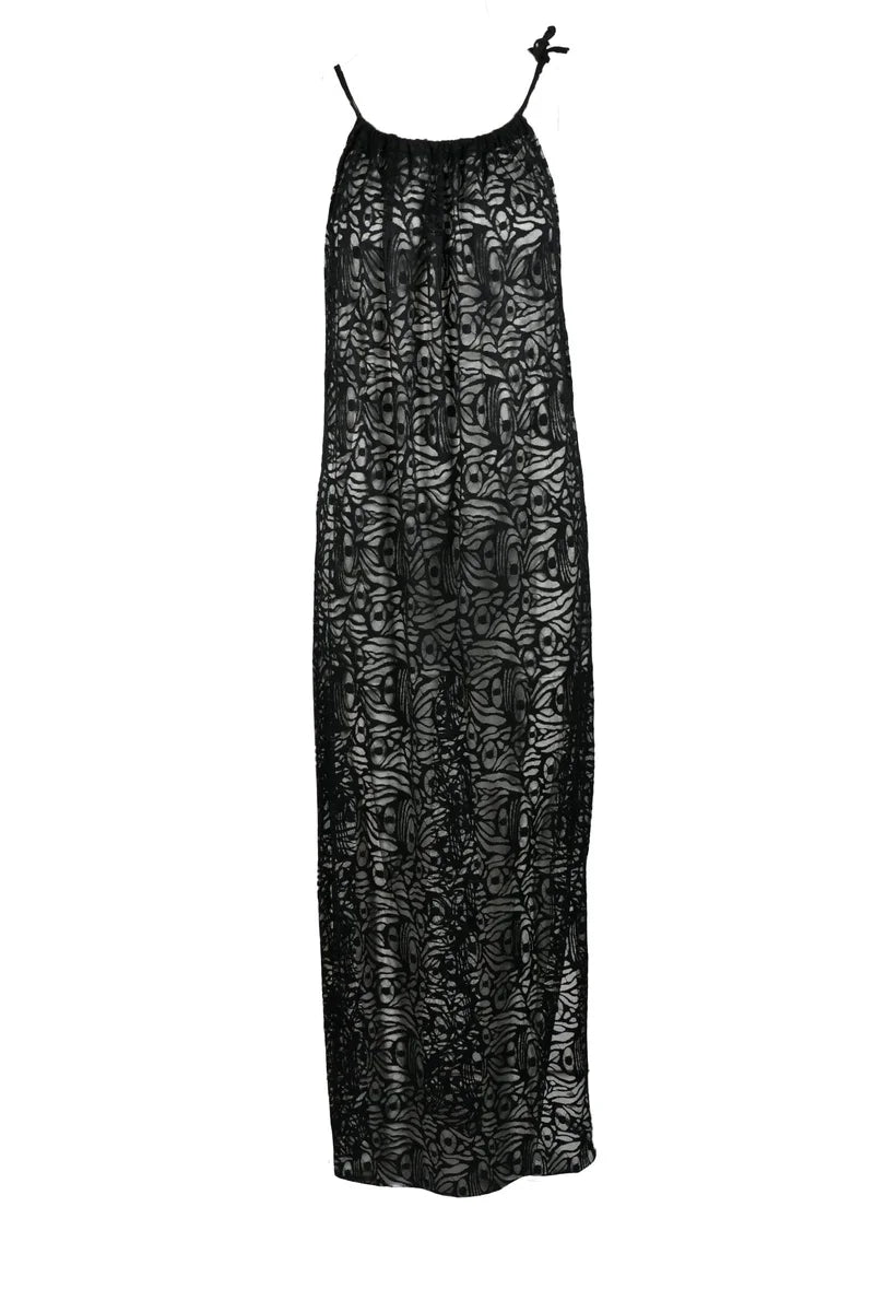 Simona.a Copricostume in Nylon Stretch - Nero