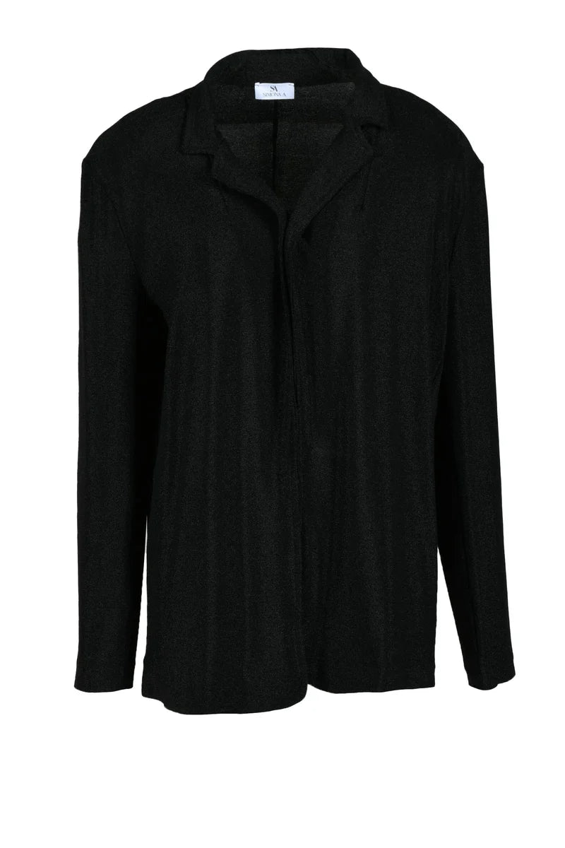 Simona.a Giacca con Fibra Metallica - Nero
