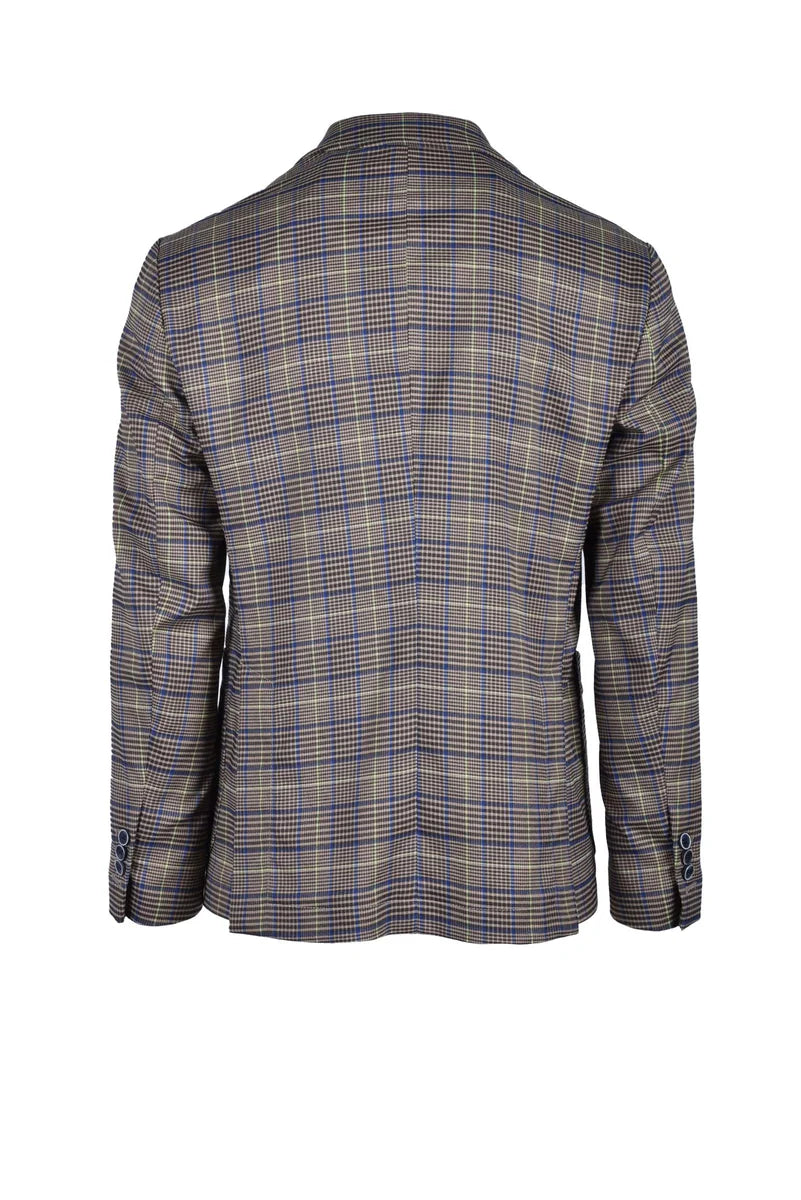 Domenico Tagliente Giacca Poliestere Cotone Viscosa Elastan - Brown/Blue