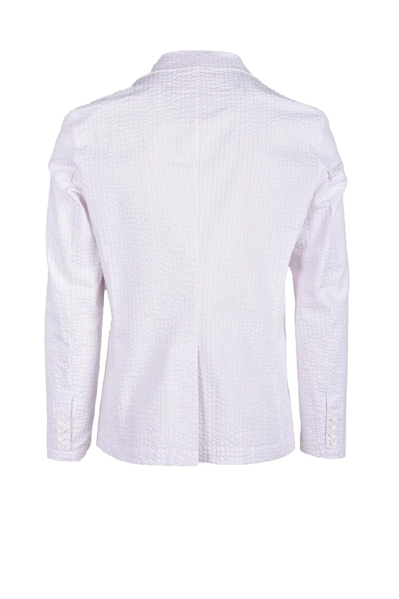 En Avance Giacca Cotone Elastan - Bianco/Rosa
