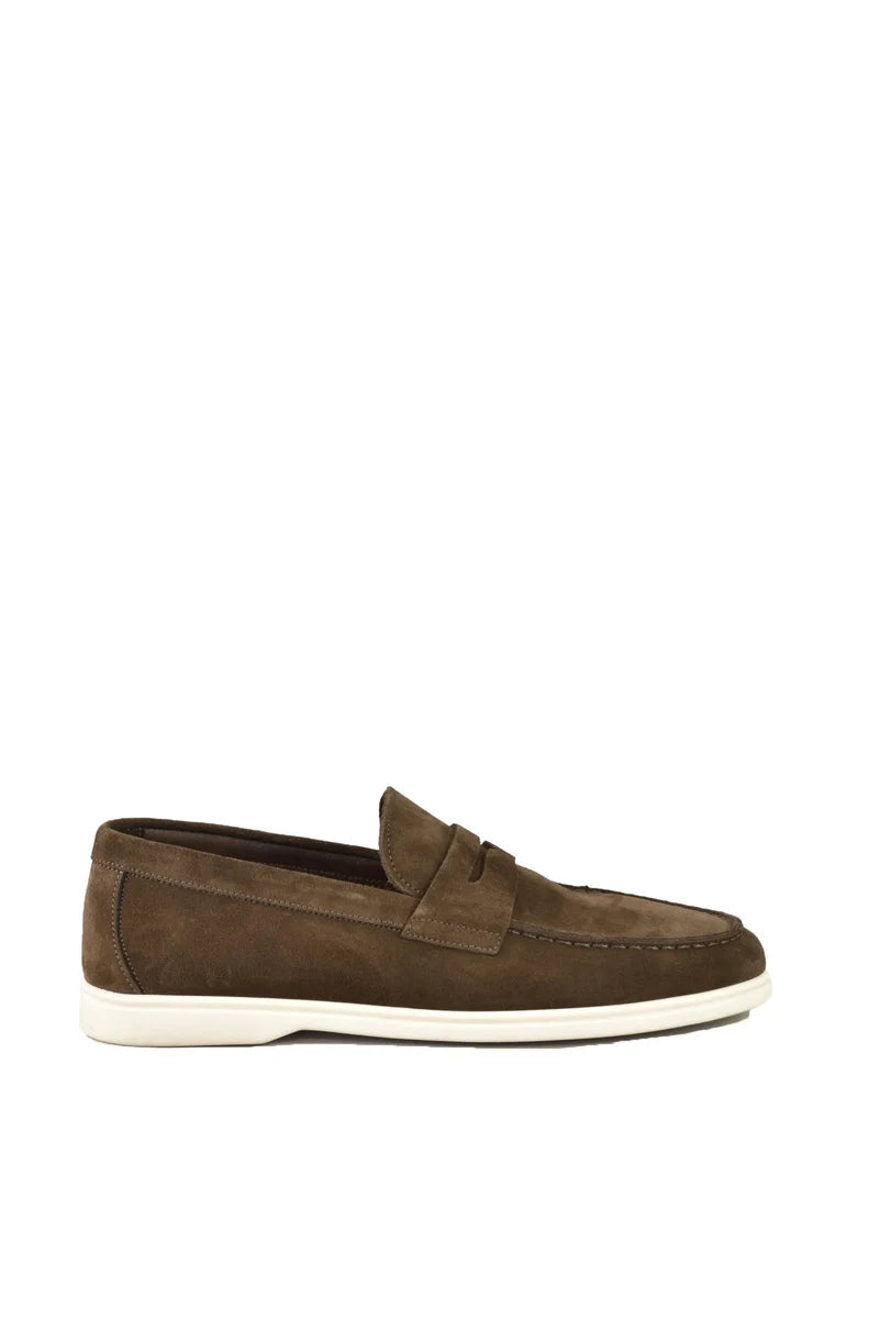 A.testoni Mocassino Uomo Suede - Marrone