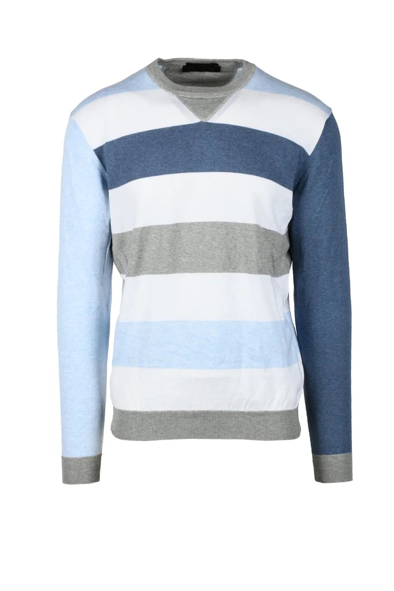 Laboratori Italiani Maglia Cotone - Grey/Sky Blue