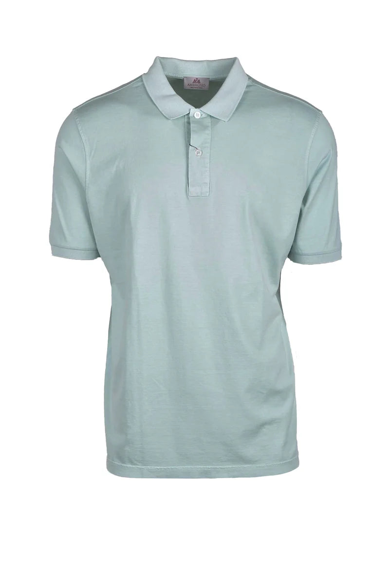 Ambrosio Polo in Cotone - Verde Acqua