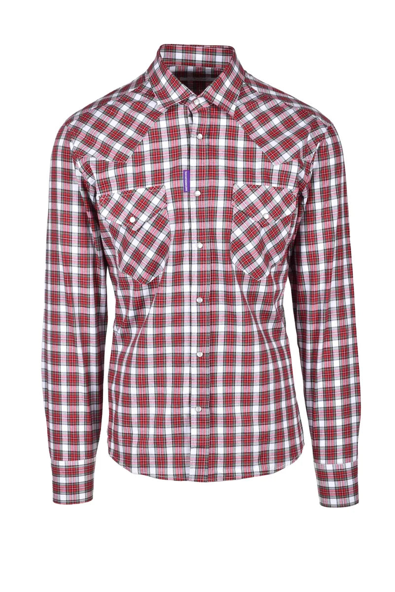 Takeshy Kurosawa Camicia Cotone - Rosso/Verde