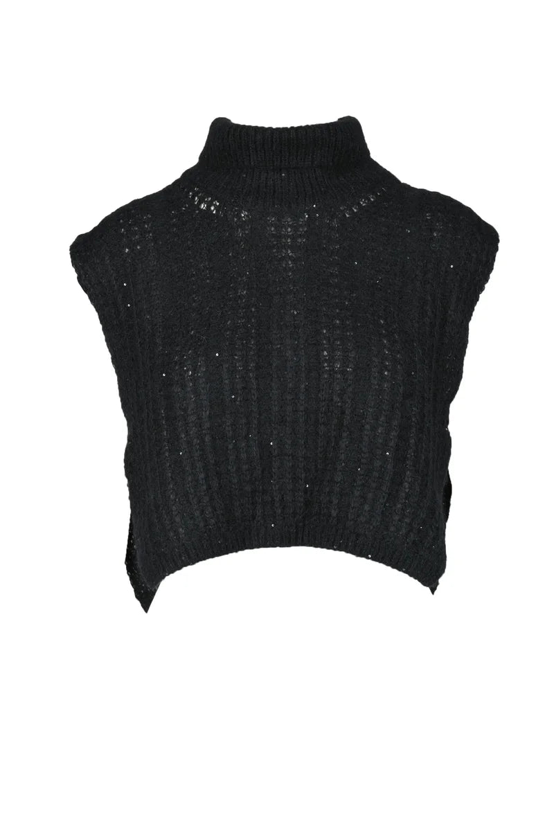 Fabiana Filippi Mixed Fibers Cape - Black