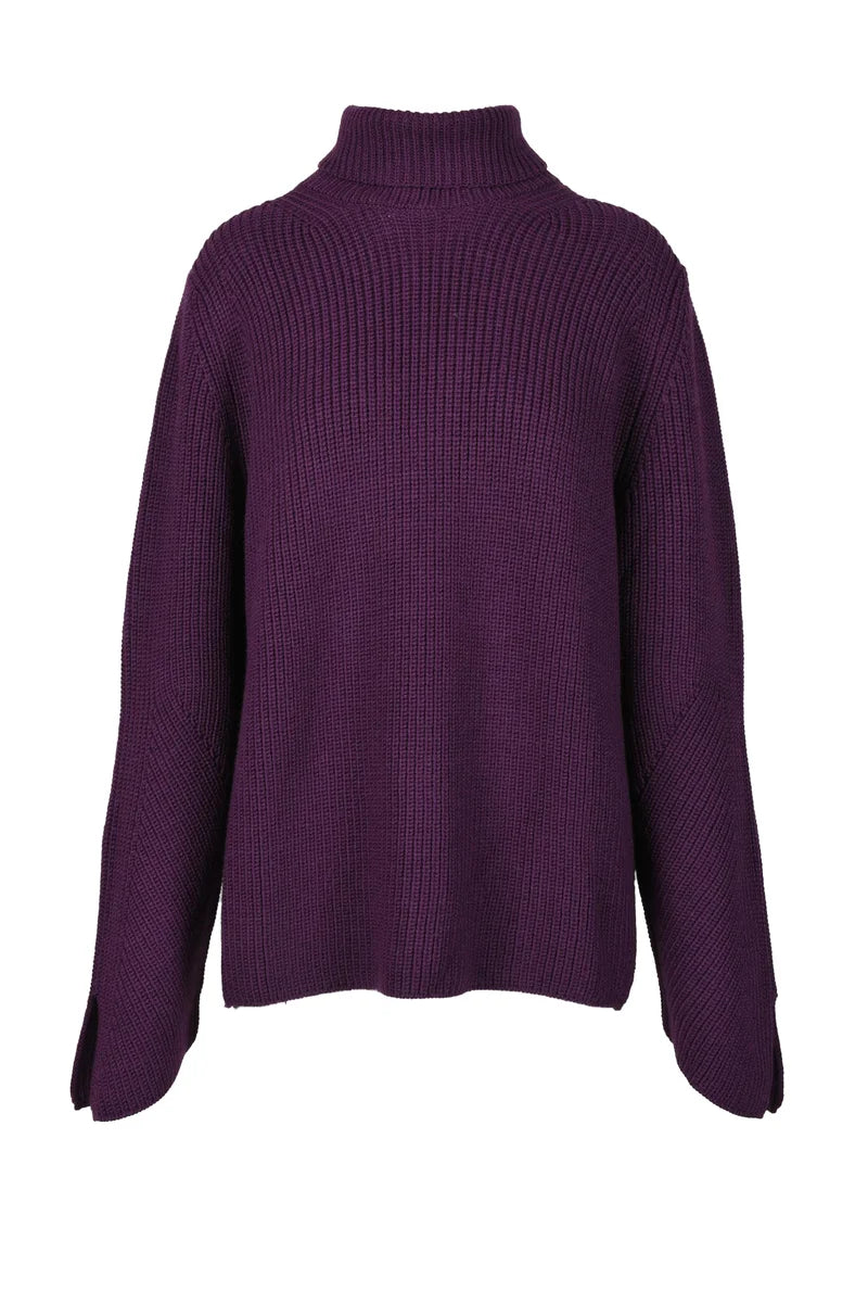 Forte_forte Maglia Lana ed Elastan - Viola