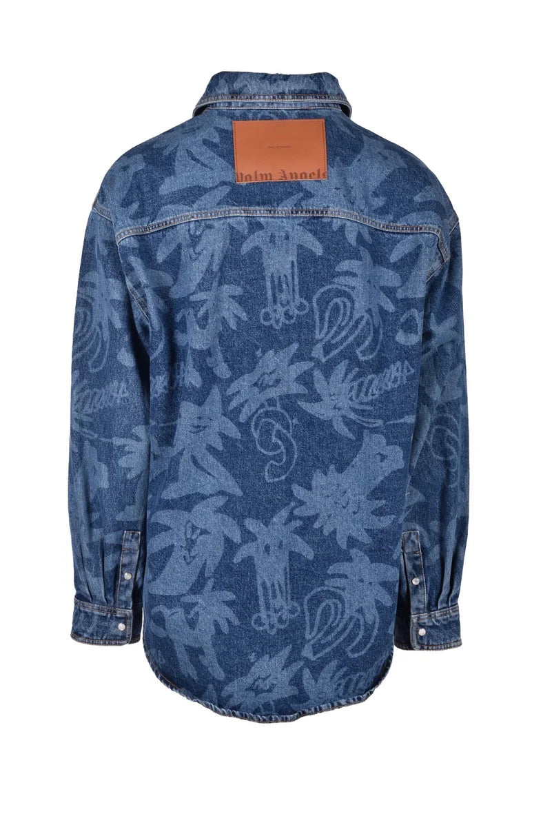 Palm Angels Camicia Cotone - Blu