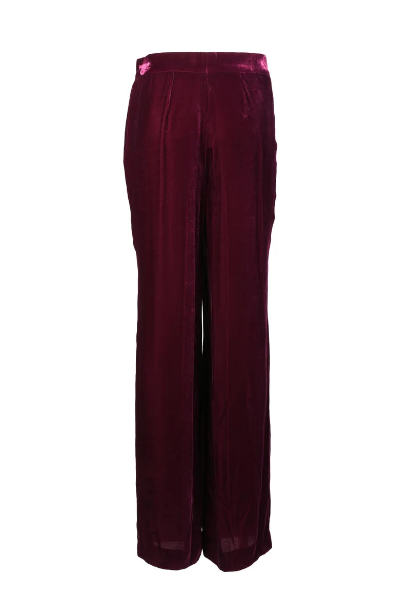 Stella Mccartney Pantaloni Velluto Gamba Larga - Rosso