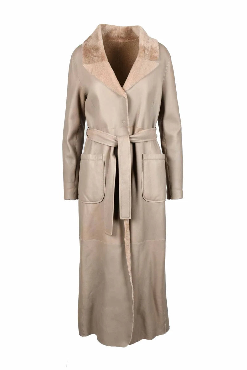Myskin Cappotto Pelle Beige