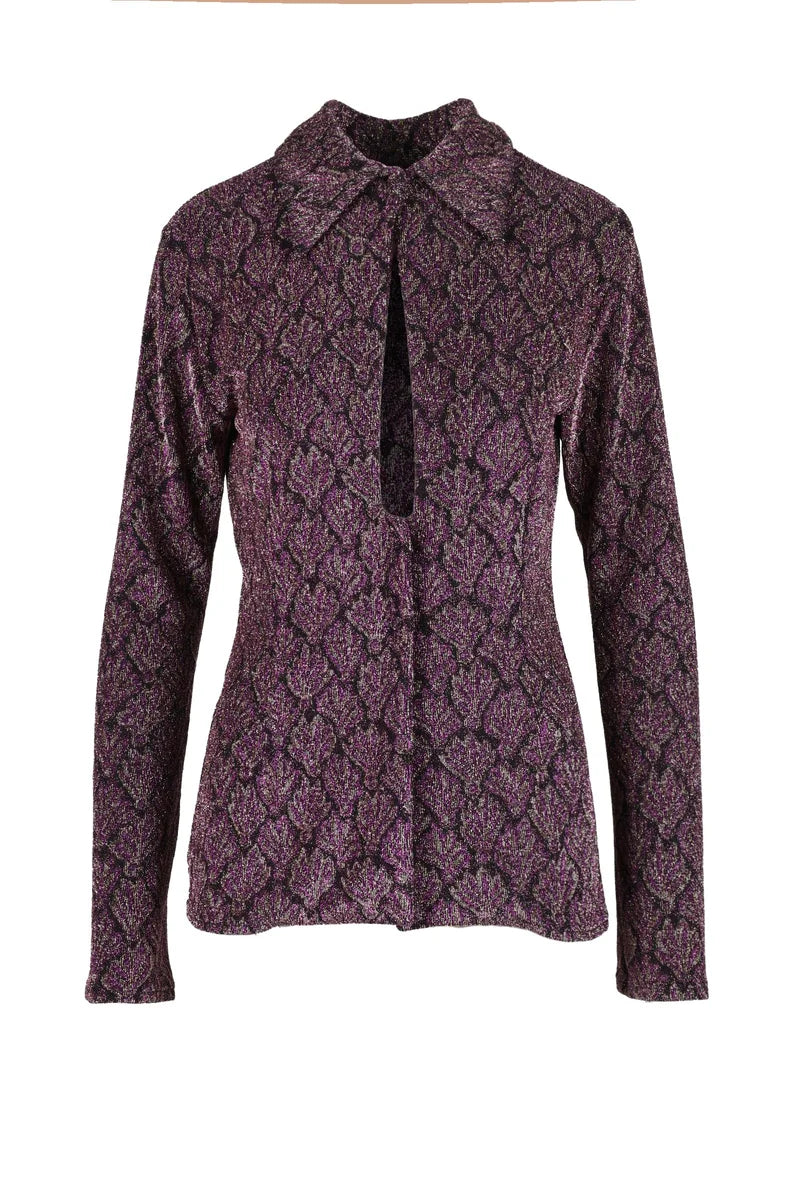 Nineminutes Camicia Viola Metallizzata
